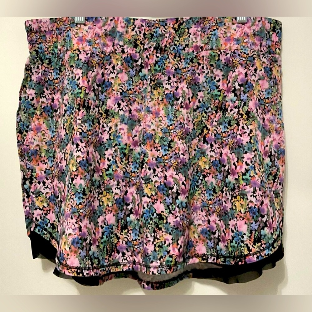 RBX Skort Skirt Shorts M Mesh Tulip Hem Mini Multicolor Floral Activewear Sport